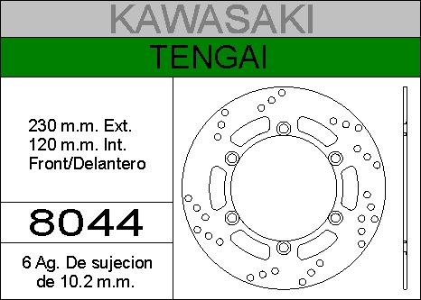 DISCO FRENO KAWA 650 TENGAI.....HIERRO.DEL..HD8044