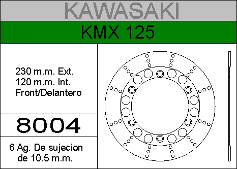DISCO FRENO KAWA 125 KMX........HIERRO.DEL..HD8004