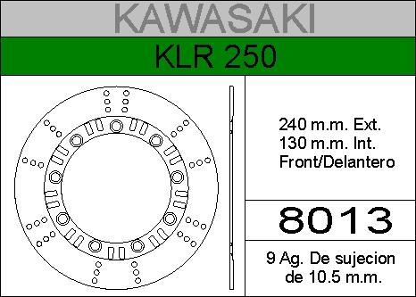 DISCO FRENO KAWA 250 KLR........HIERRO.DEL..HD8013