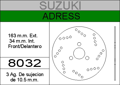 DISCO FRENO SUZUKI 50-60 AE....HIERRO.DEL..HD8032